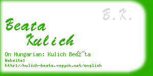 beata kulich business card